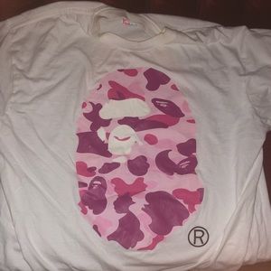 Pink Bathing Ape Shirt 06-07 Double sided